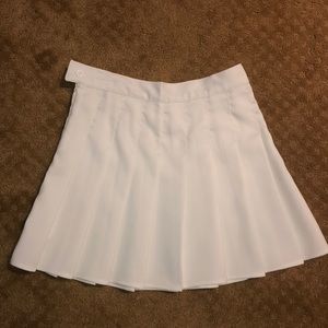 White pleated skirt